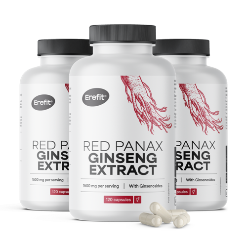 3x Vörös ginzeng kivonat 1500 mg, összesen 360 kapszula